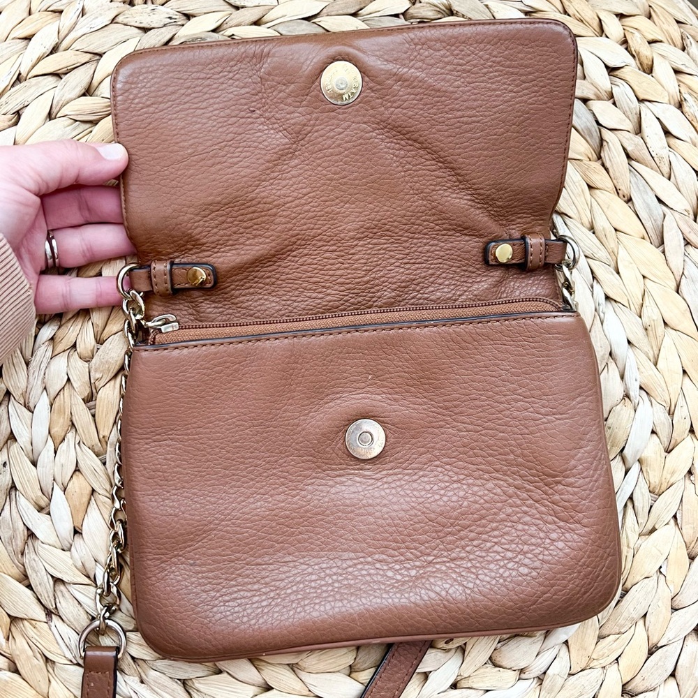 Michael Kors genuine cognac brown leather crossbody bag - Picture 6 of 10